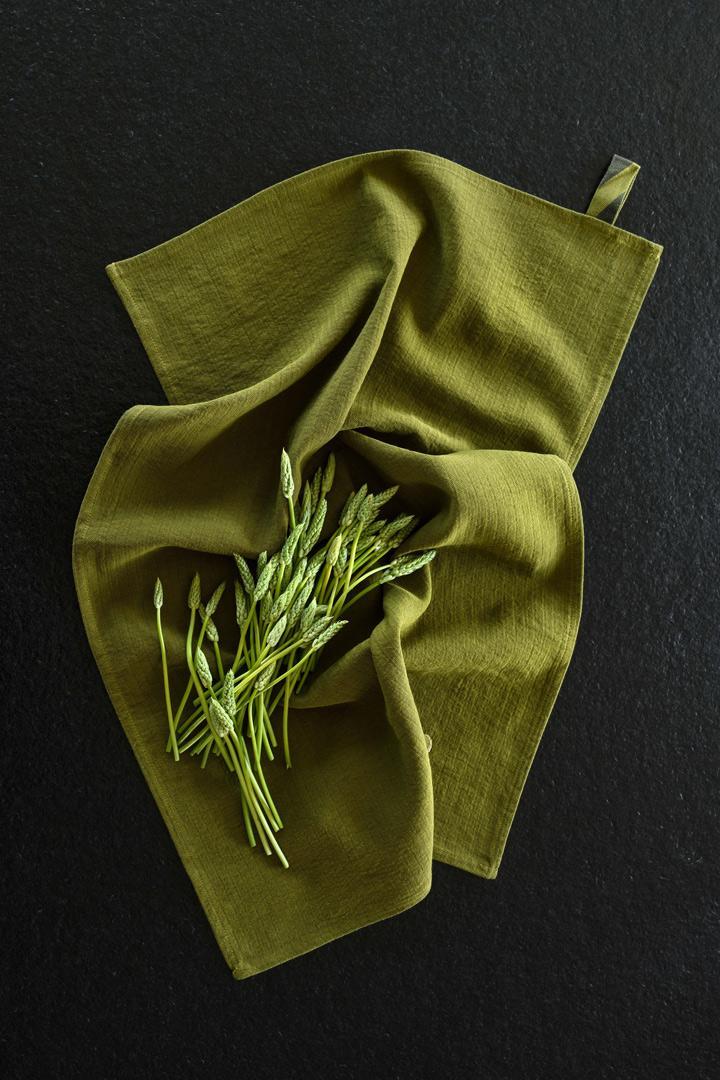 tea towel linen and cotton marcel lichen